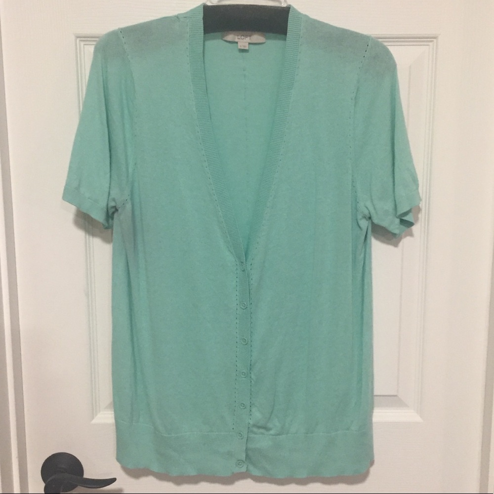 LOFT Seafoam V-Neck Cardigan - Sz XL